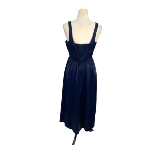WAYF Desi Bustier Midi Dress In Navy Size Medium $128 MSRP - Picture 8 of 8